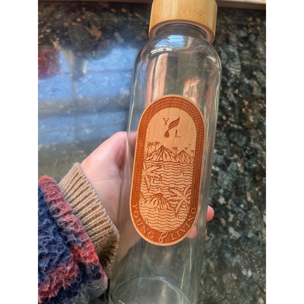 Young Living Glass Water Bottle RARE LIMITED EDITION